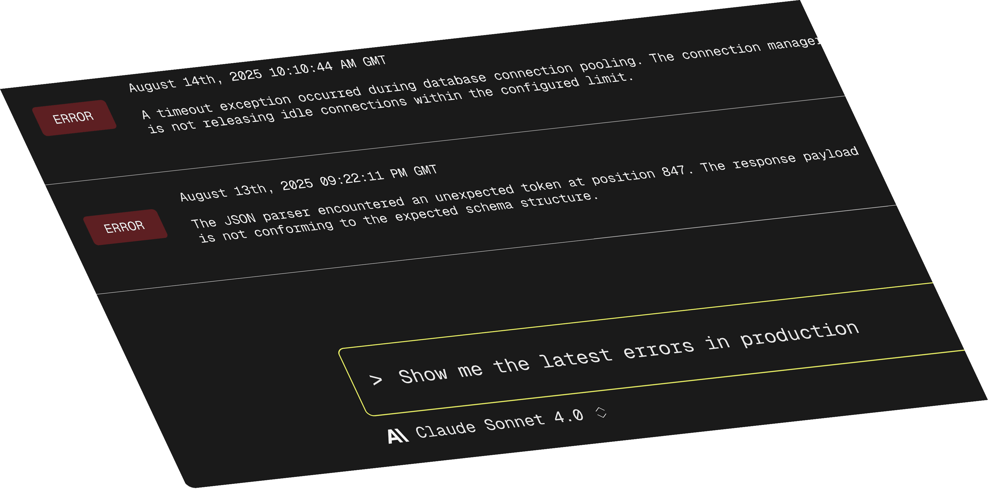Dashboard mockup of bugs being fixed autonomously with AI